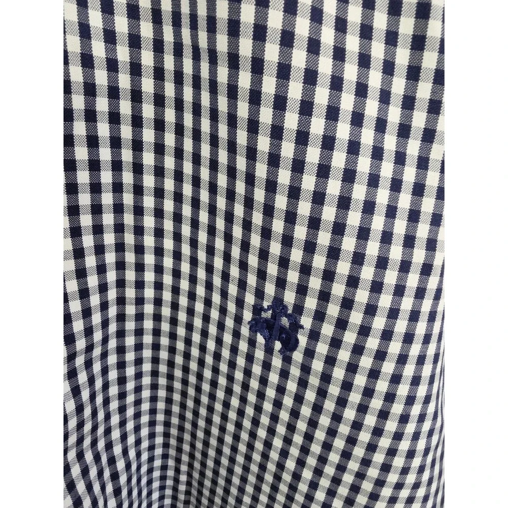 Men's M Brooks Brothers Regent Gingham Button Down Preppy ShirtBlue White